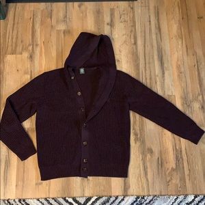 Eleventy maroon thick sweater/cardigan